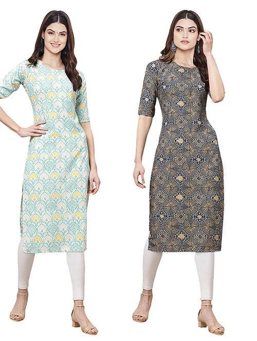 pack of 2 multi colored straight kurta - 19306531 - Very Small Image - 1