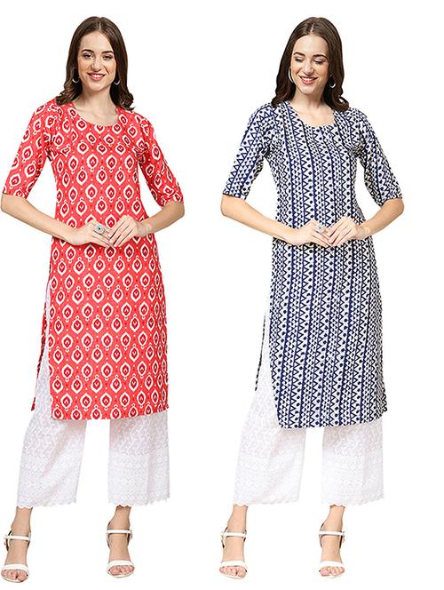 pack of 2 multi colored straight kurta - 19306536 - Very Small Image - 1