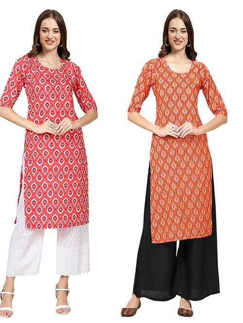pack of 2 multi colored straight kurta - 19306537 - Very Small Image - 1