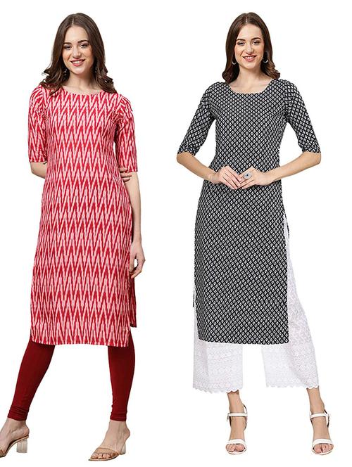 pack of 2 printed straight kurta - 19306718 - Very Small Image - 1