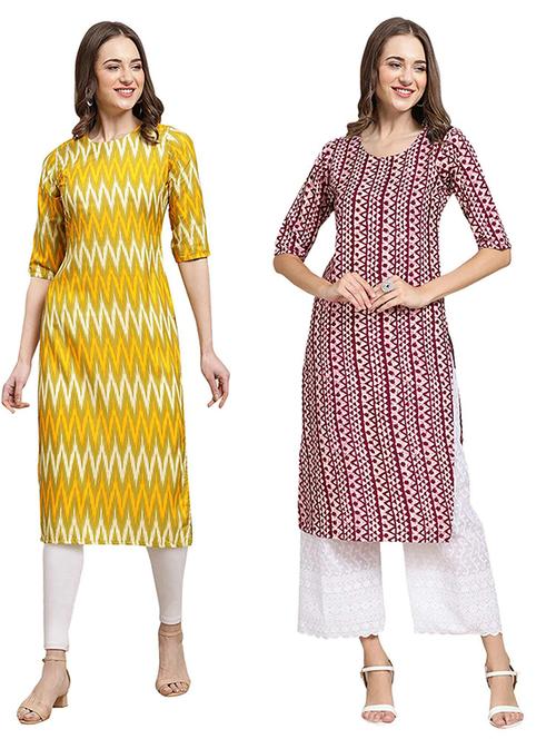 pack of 2 printed straight kurta - 19306721 - Very Small Image - 1
