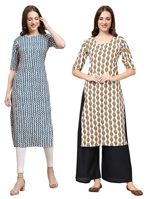 pack of 2 printed straight kurta - 19306732 - Very Small Image - 1