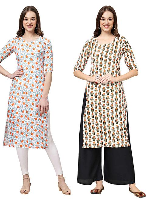 pack of 2 printed straight kurta - 19306743 - Very Small Image - 1