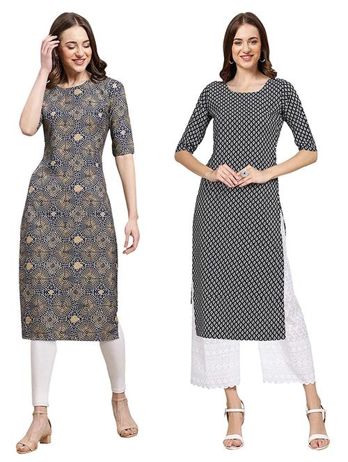 pack of 2 printed straight kurta - 19306770 - Very Small Image - 1