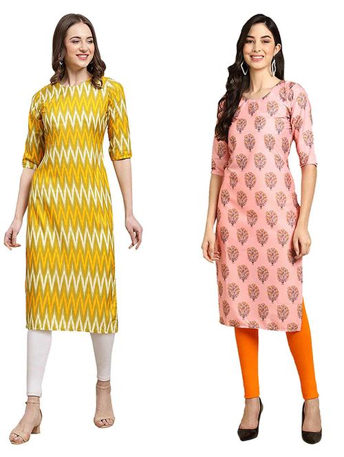 pack of 2 printed straight kurta - 19307286 - Very Small Image - 1