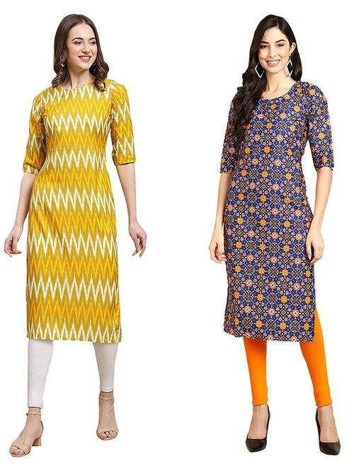 pack of 2 printed straight kurta - 19307287 - Very Small Image - 1