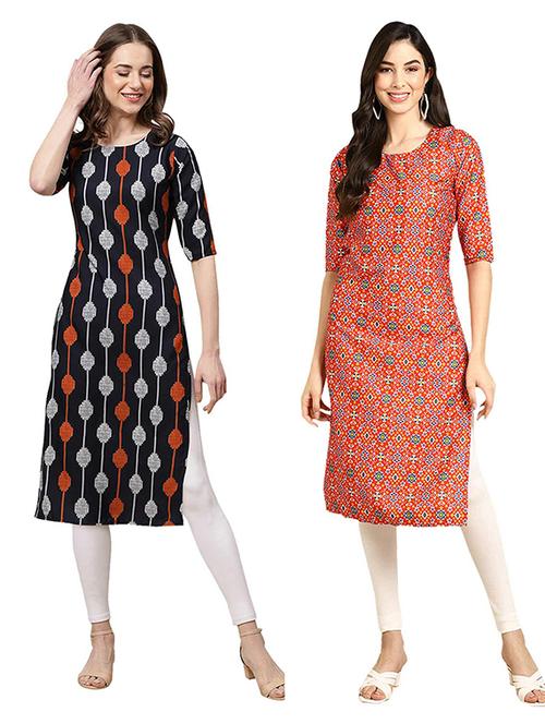 pack of 2 printed straight kurta - 19307288 - Very Small Image - 1