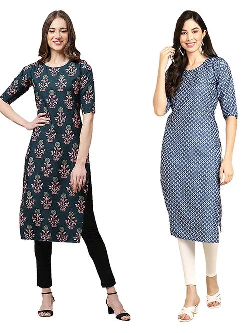 pack of 2 printed straight kurta - 19307305 - Very Small Image - 1