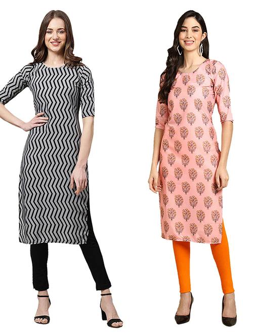 pack of 2 printed straight kurta - 19307307 - Very Small Image - 1