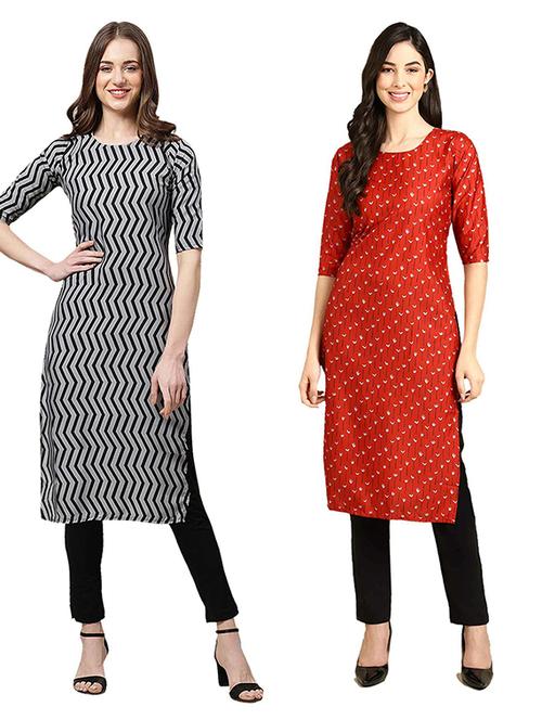 pack of 2 printed straight kurta - 19307308 - Very Small Image - 1