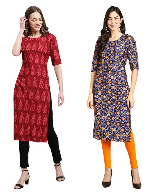 pack of 2 printed straight kurta - 19307311 - Very Small Image - 1