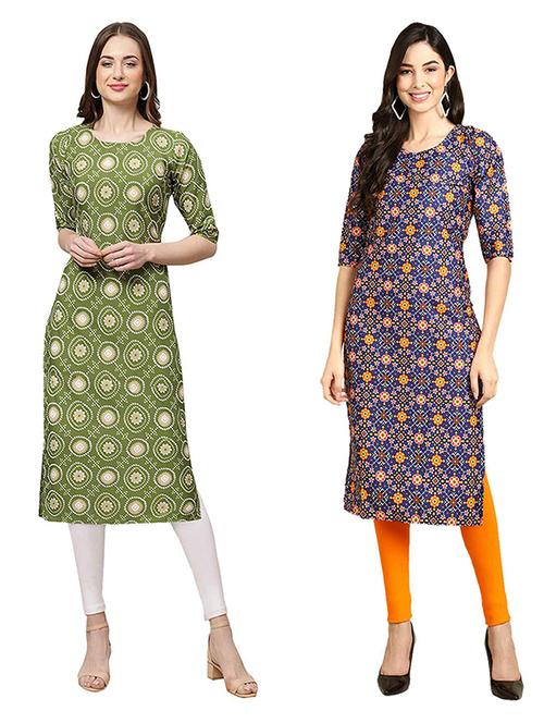 pack of 2 printed straight kurta - 19307314 - Very Small Image - 1