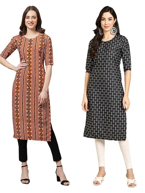 pack of 2 printed straight kurta - 19307332 - Very Small Image - 1