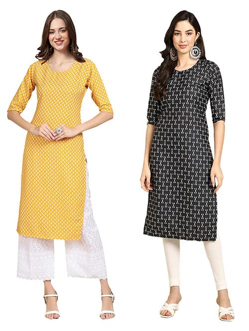pack of 2 printed straight kurta - 19307346 - Very Small Image - 1