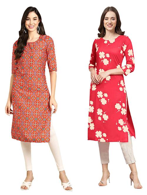 pack of 2 printed straight kurta - 19307371 - Very Small Image - 1