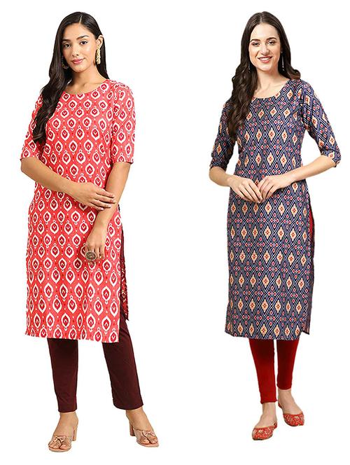 pack of 2 printed straight kurta - 19307394 - Very Small Image - 1