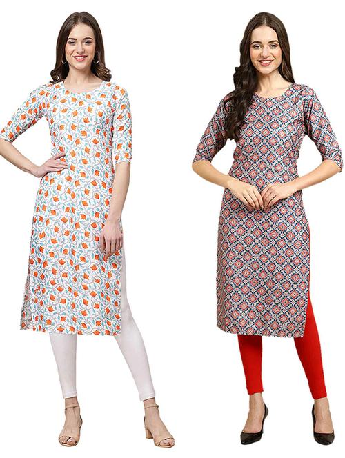 pack off 2 printed straight kurta - 19307533 - Very Small Image - 1