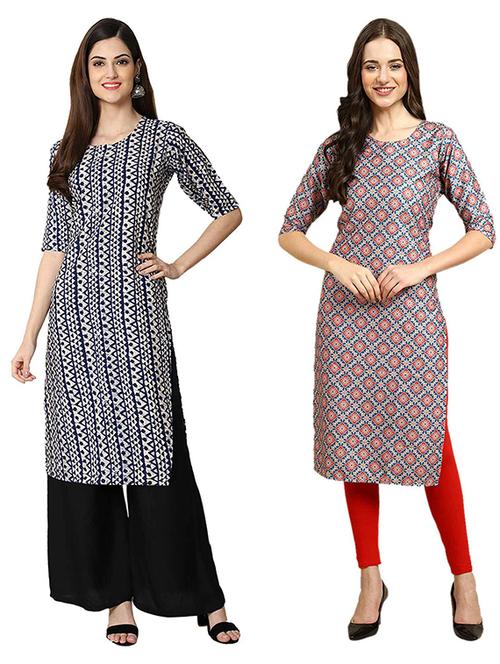 pack of 2 printed straight kurta - 19307755 - Very Small Image - 1