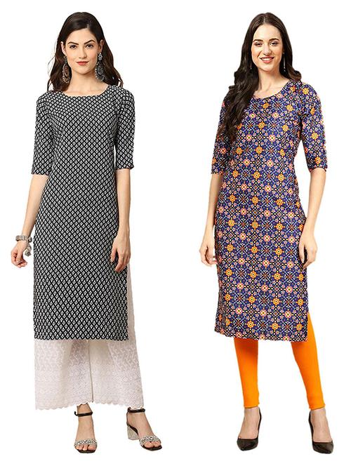pack of 2 printed straight kurta - 19307758 - Very Small Image - 1