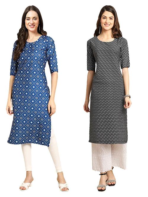 pack of 2 printed straight kurta - 19307775 - Very Small Image - 1