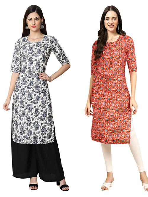 pack of 2 printed straight kurta - 19307793 - Very Small Image - 1