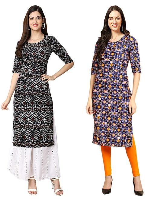 pack of 2 printed straight kurta - 19307848 - Very Small Image - 1