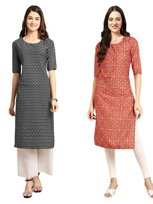 pack of 2 printed straight kurta - 19307867 - Very Small Image - 1