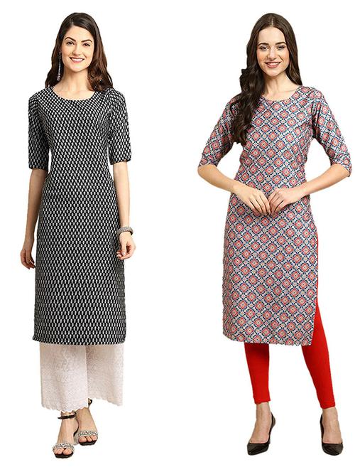 pack of 2 printed straight kurta - 19307870 - Very Small Image - 1