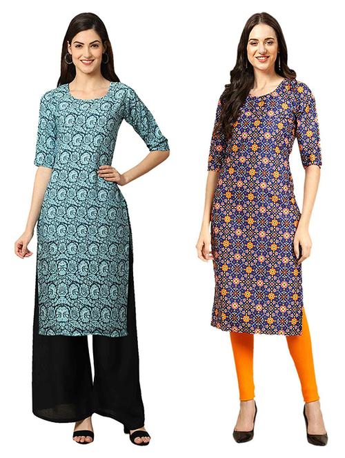 pack of 2 printed straight kurta - 19307874 - Very Small Image - 1