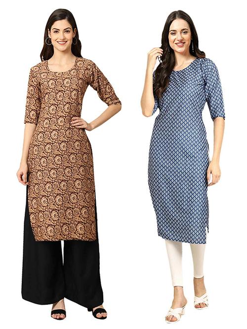 pack of 2 printed straight kurta - 19307879 - Very Small Image - 1