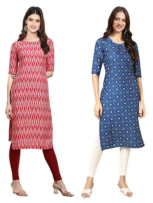 pack of 2 printed straight kurta - 19307885 - Very Small Image - 1