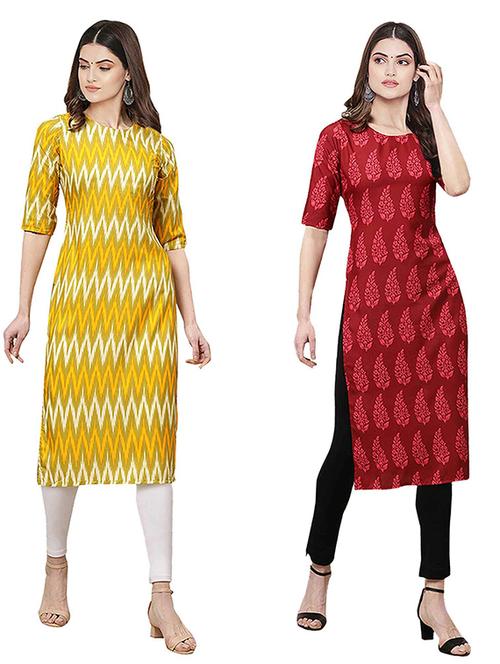 pack of 2 printed straight kurta - 19307887 - Very Small Image - 1