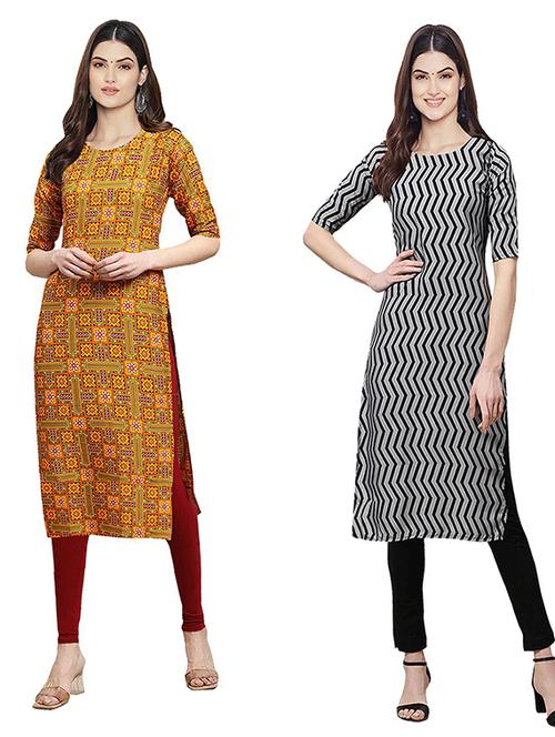 pack of 2 printed straight kurta - 19307908 - Very Small Image - 1