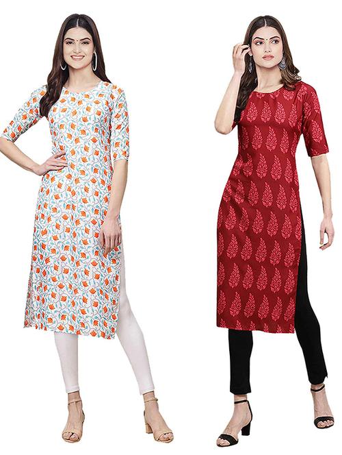pack of 2 printed straight kurta - 19307913 - Very Small Image - 1