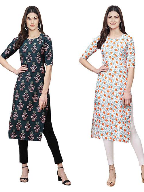 pack of 2 printed straight kurta - 19307917 - Very Small Image - 1