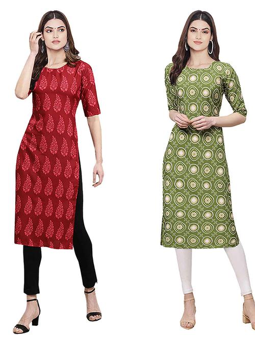 pack of 2 printed straight kurta - 19307929 - Very Small Image - 1
