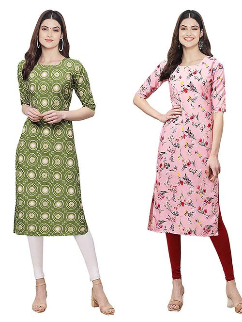 pack of 2 printed straight kurta - 19307934 - Very Small Image - 1