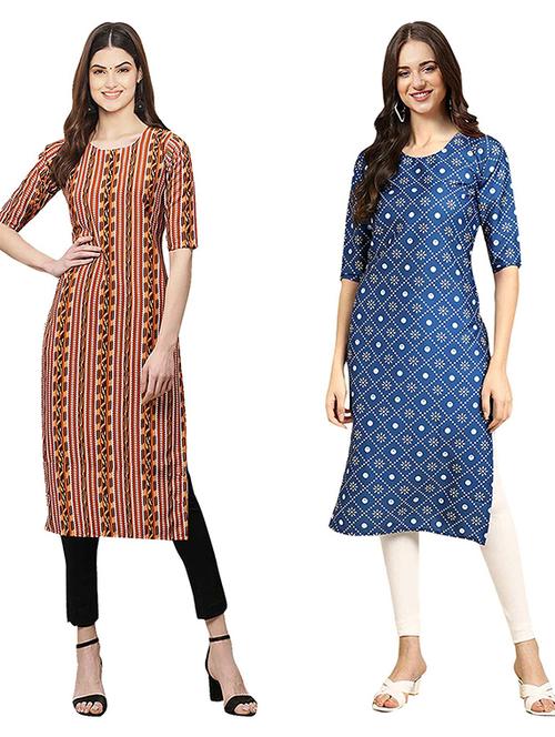 pack of 2 printed straight kurta - 19307965 - Very Small Image - 1