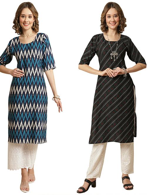 pack of 2 printed straight kurta - 19307976 - Very Small Image - 1