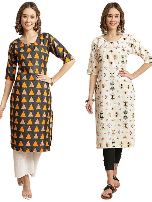 pack of 2 printed straight kurta - 19307994 - Very Small Image - 1