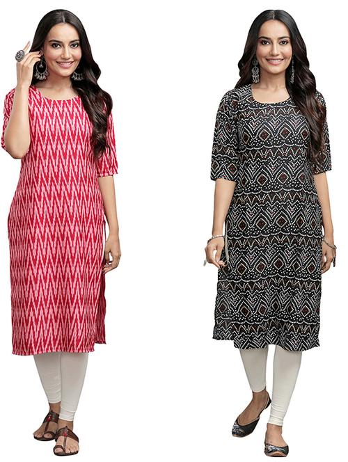 pack of 2 printed straight kurta - 19308000 - Very Small Image - 1
