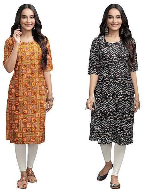 pack of 2 printed straight kurta - 19308012 - Very Small Image - 1