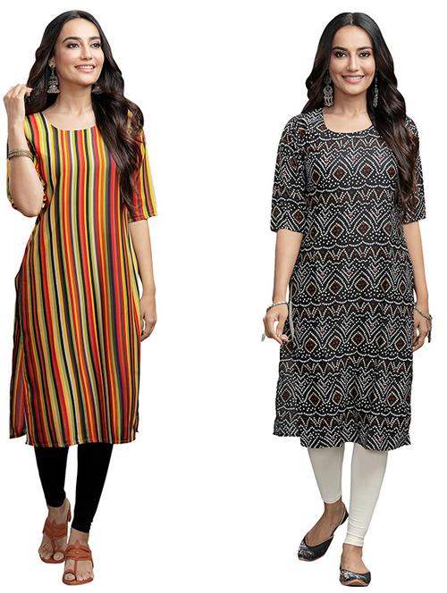 pack of 2 printed straight kurta - 19308021 - Very Small Image - 1