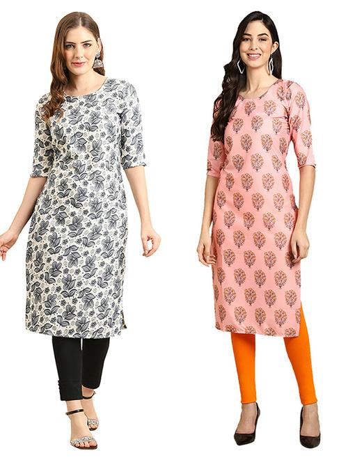 pack of 2 printed straight kurta - 19308034 - Very Small Image - 1