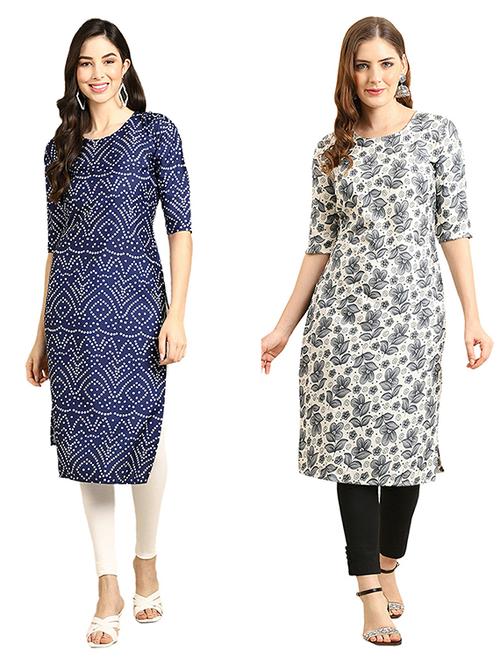 pack of 2 printed straight kurta - 19308058 - Very Small Image - 1