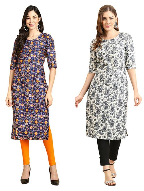 pack of 2 printed straight kurta - 19308073 - Very Small Image - 1