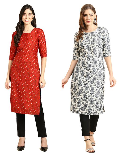 pack of 2 printed straight kurta - 19308078 - Very Small Image - 1