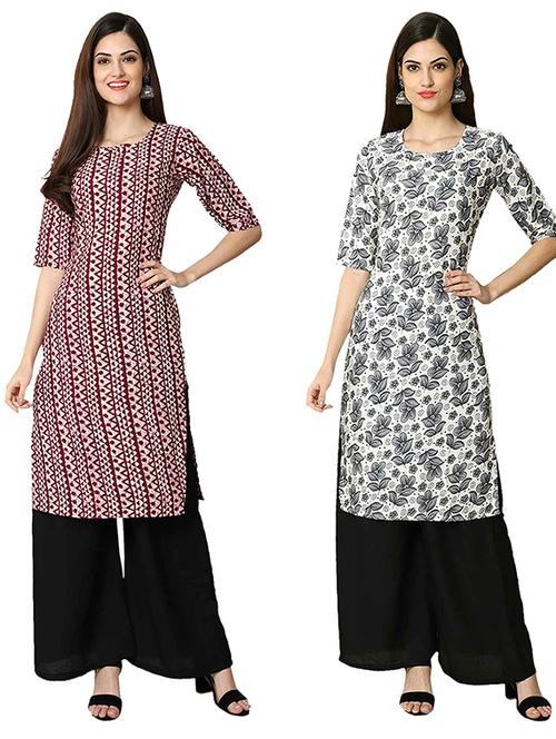 pack of 2 printed straight kurta - 19308115 - Very Small Image - 1