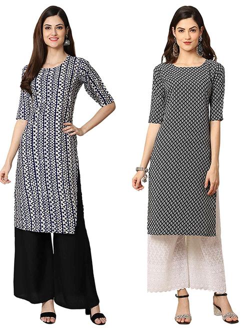 pack of 2 printed straight kurta - 19308119 - Very Small Image - 1