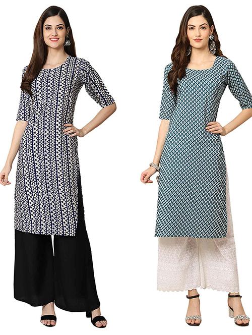 pack of 2 printed straight kurta - 19308120 - Very Small Image - 1